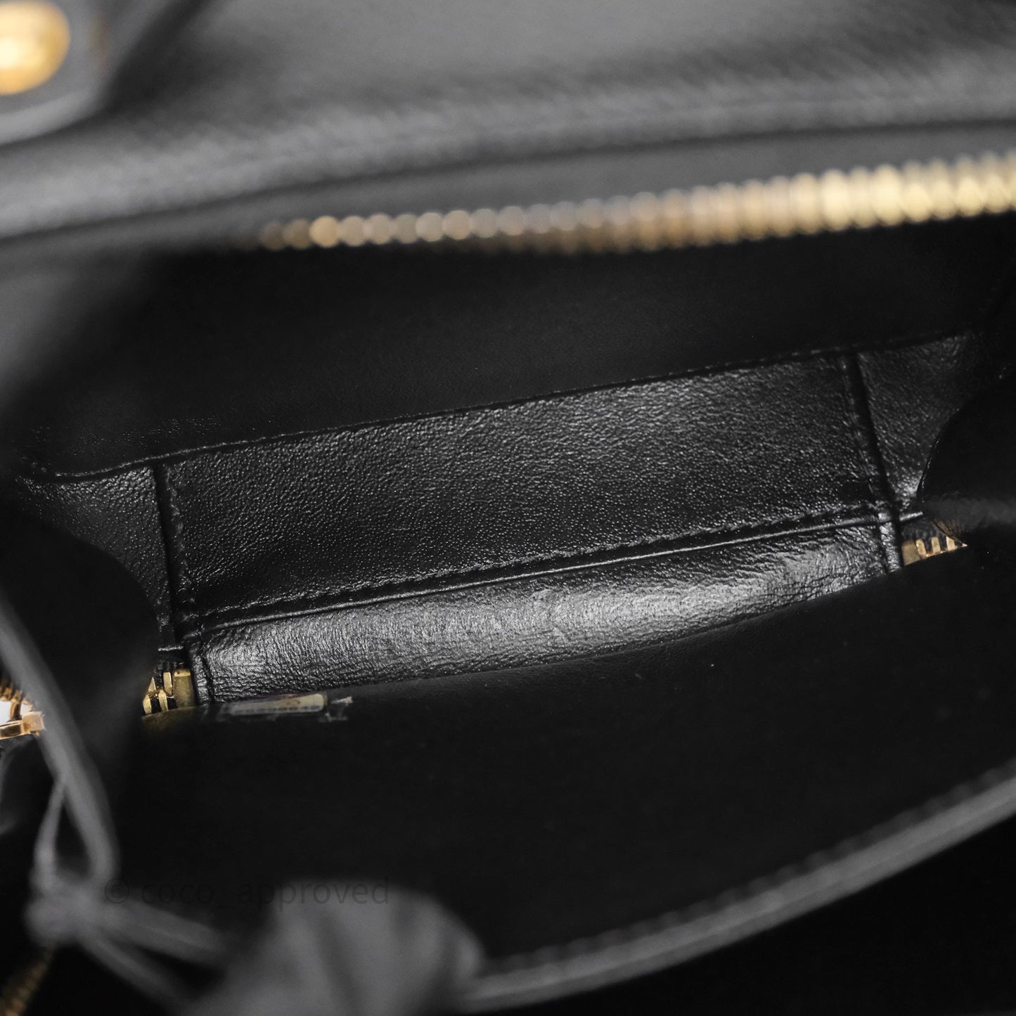 Chanel Quilted Small CC Filigree Vanity Case Black Caviar Aged Gold Hardware
