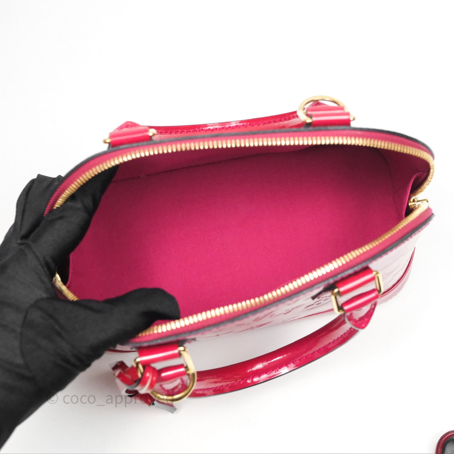 Louis Vuitton Alma BB Red Patent Gold Hardware