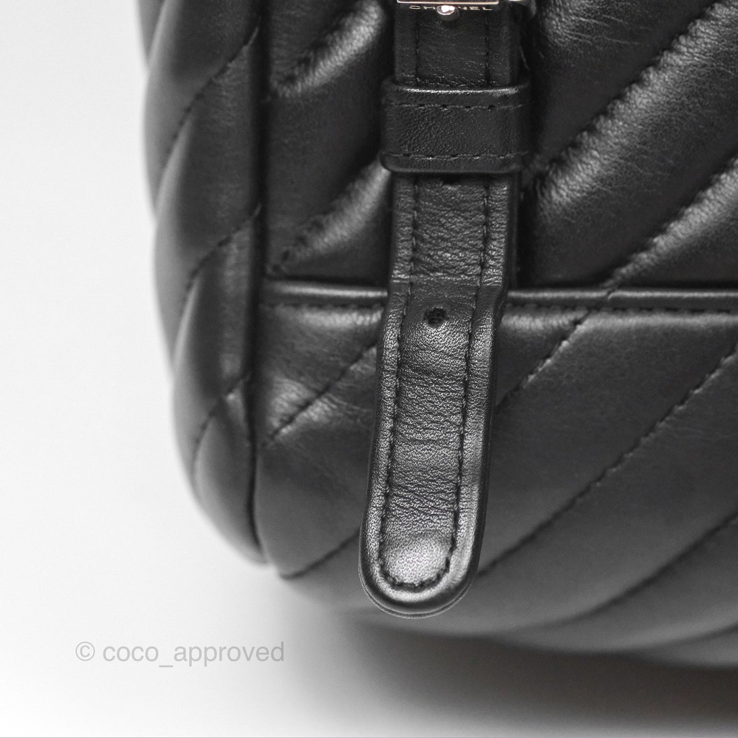 Chanel Medium Chevron Urban Spirit Backpack Black Calfskin Silver Hardware