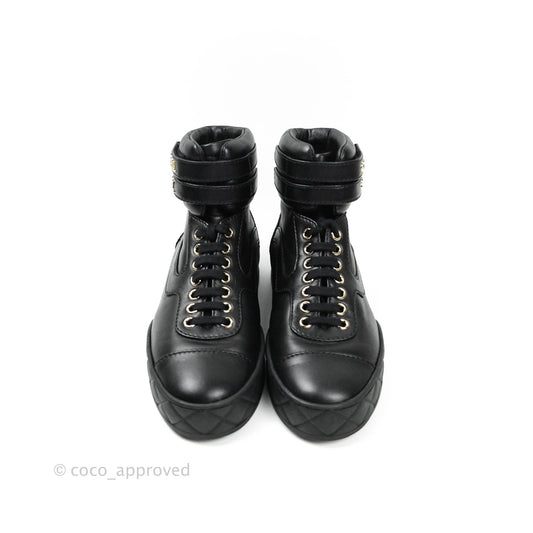 Chanel 2019/20AW Black Ankle Strap Sneakers Lambskin