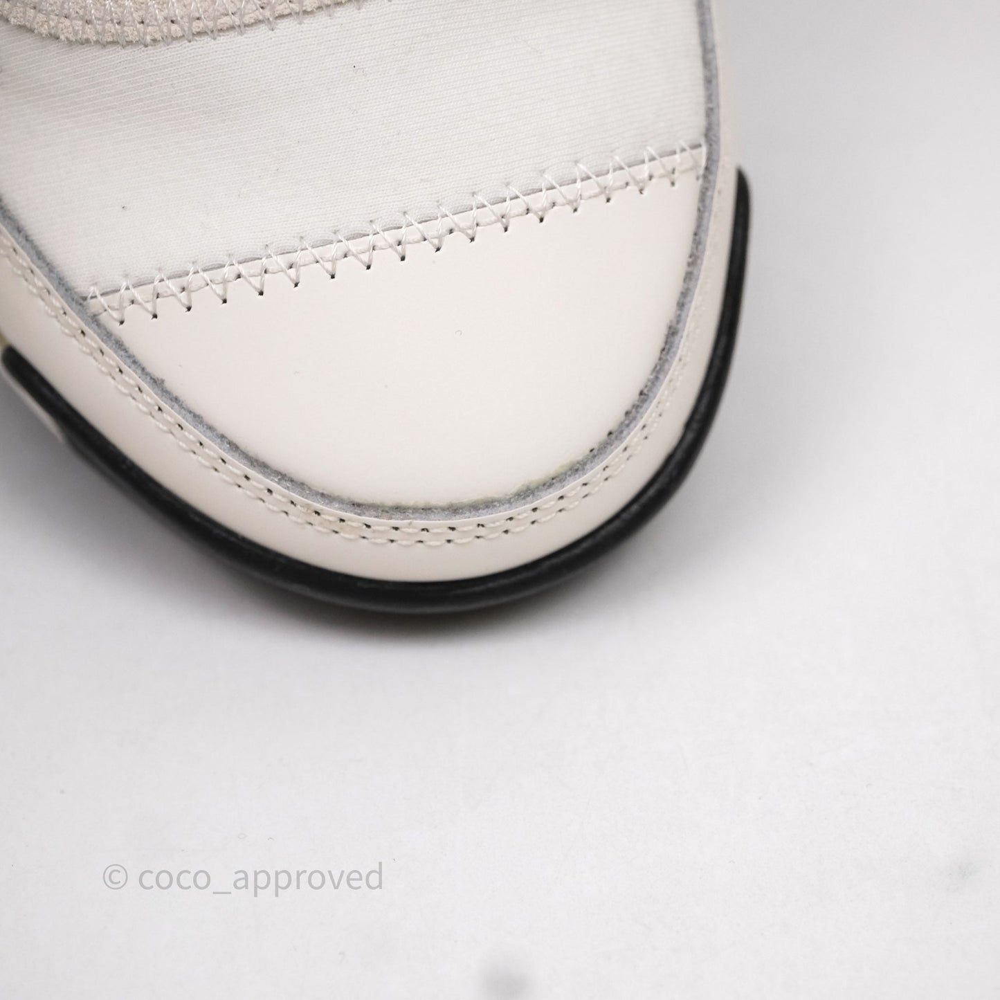 Chanel CC Sneakers Cream Black Size 37.5