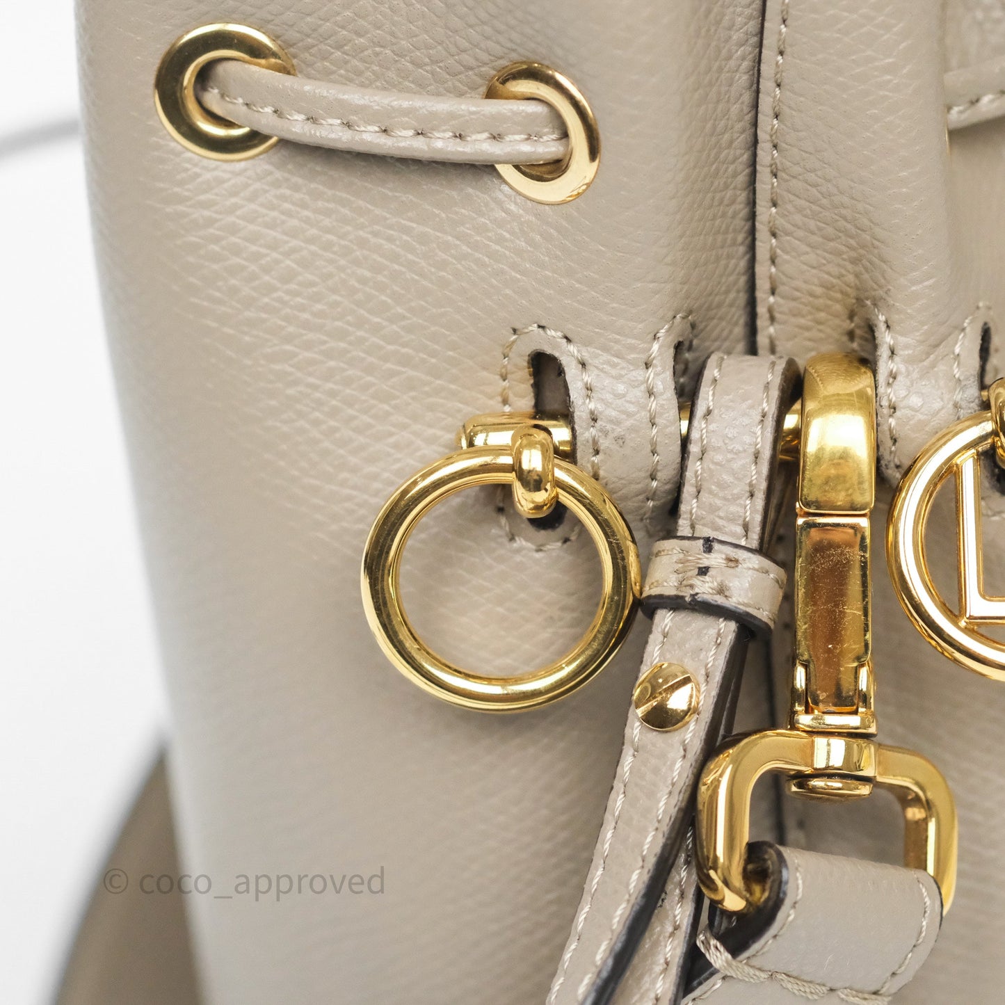 Fendi Mini Mon Tresor Bucket Bag Tortora Grained Calfskin