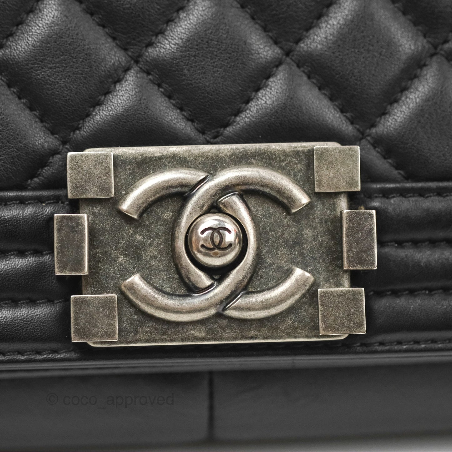Chanel Quilted New Medium Boy Black Lambskin Ruthenium Hardware