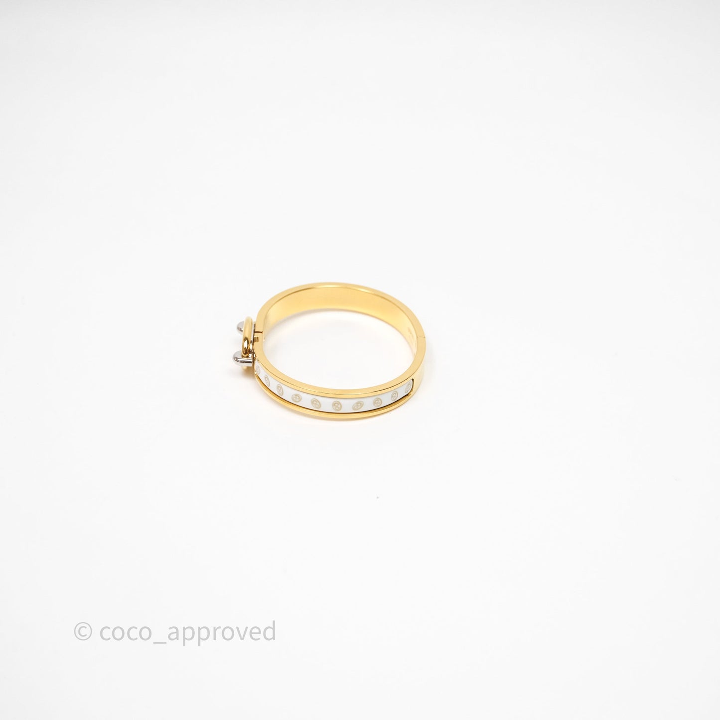 Hermes Mini Clic Chaîne d'Ancre Maillon Bracelet Orfèvre Jaune Or / Blanc