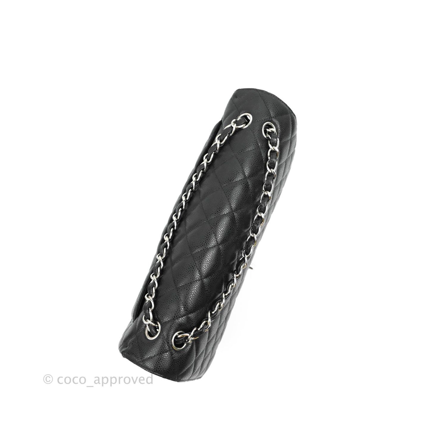 Chanel Single Flap Maxi Caviar Black Silver Hardware