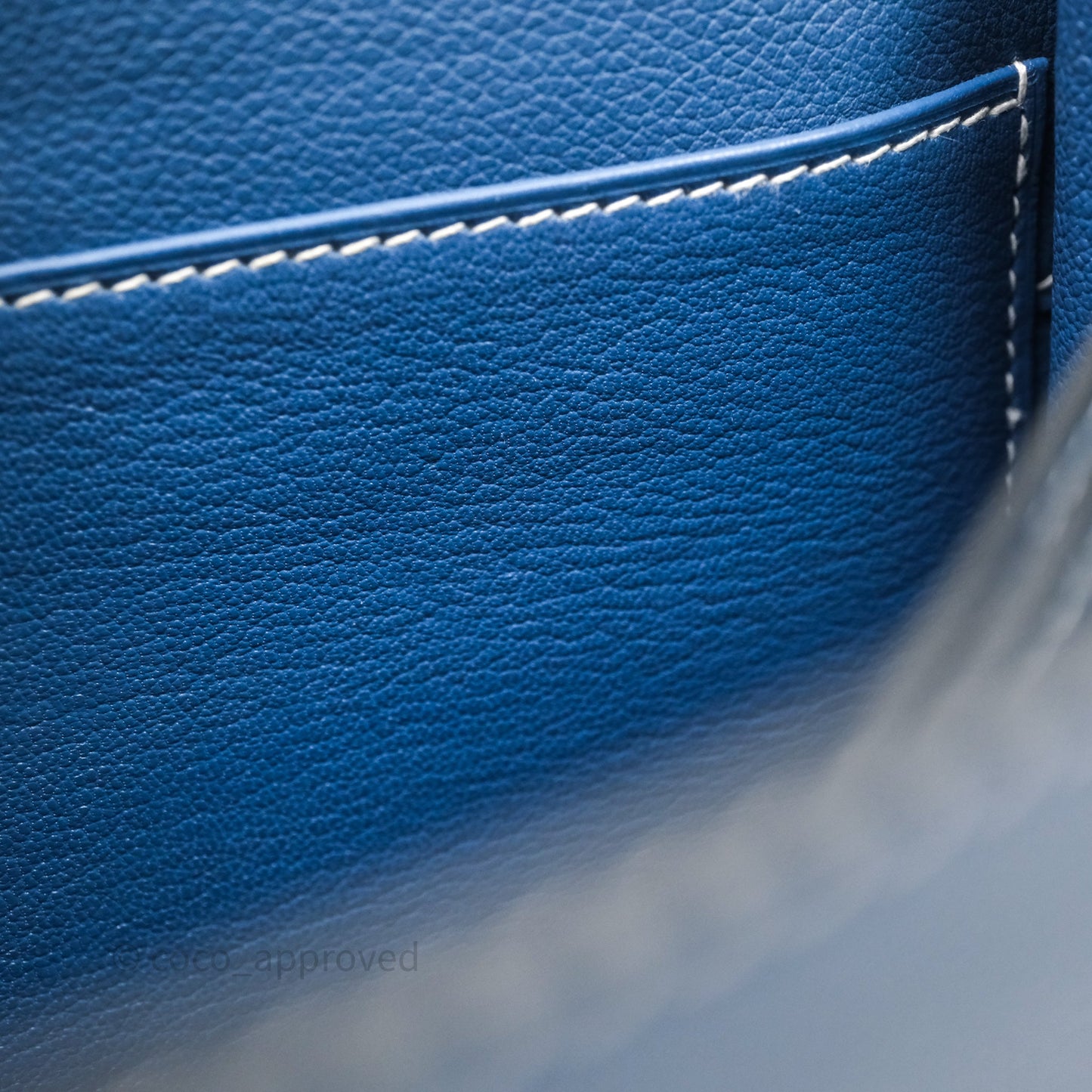 Hermès Roulis 23 Blue Evercolor Palladium Hardware