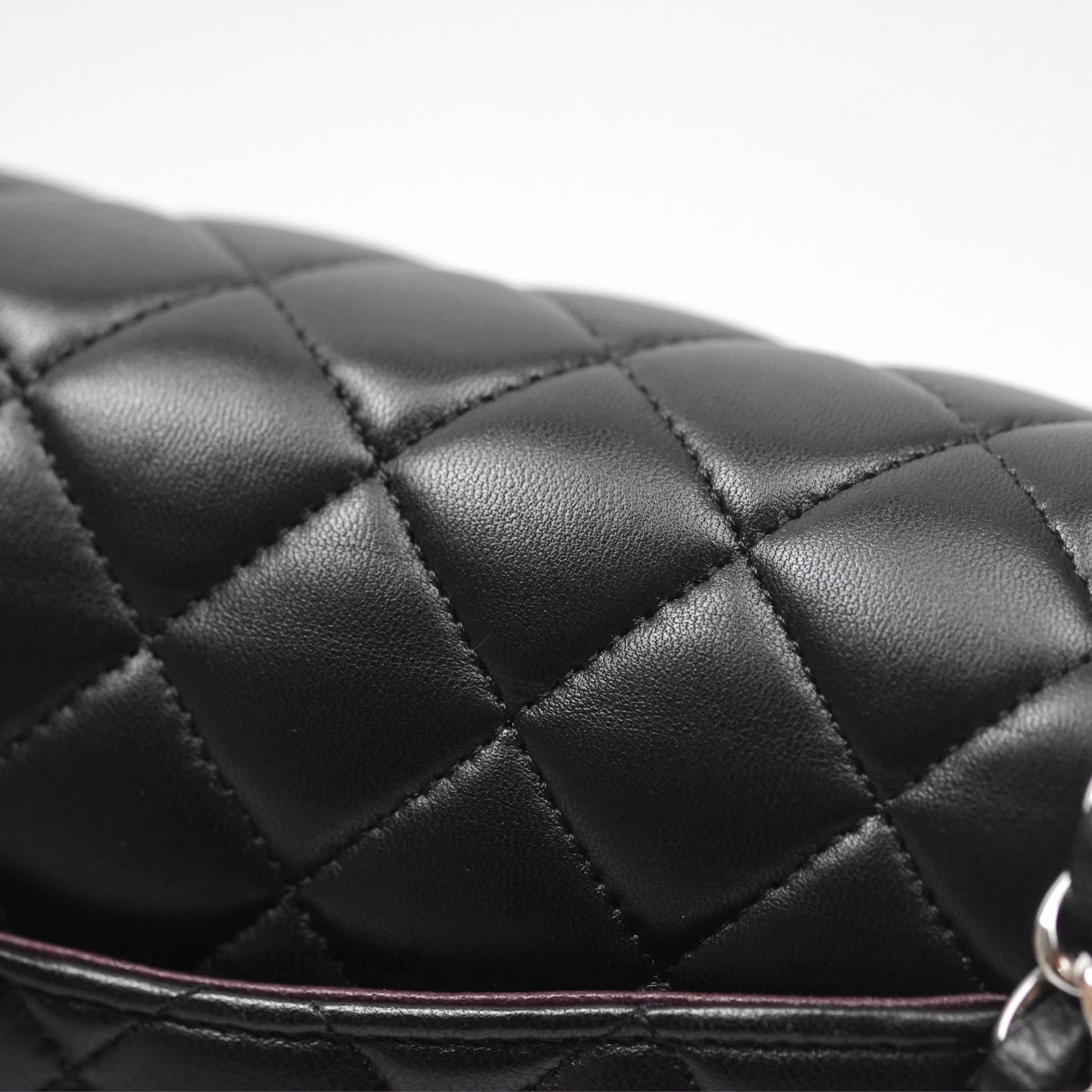 Chanel Classic M/L Medium Flap Quilted Black Lambskin Silver Hardware