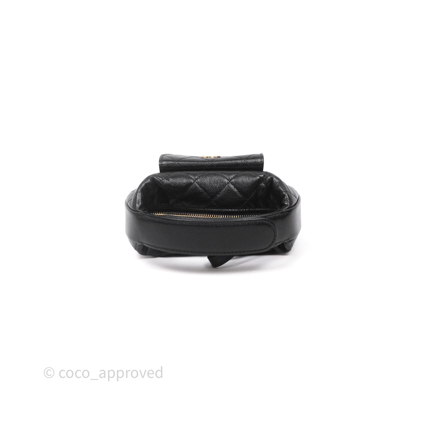 Chanel Quilted Polly Pocket Hobo Bag Caviar Black Gold Hardware