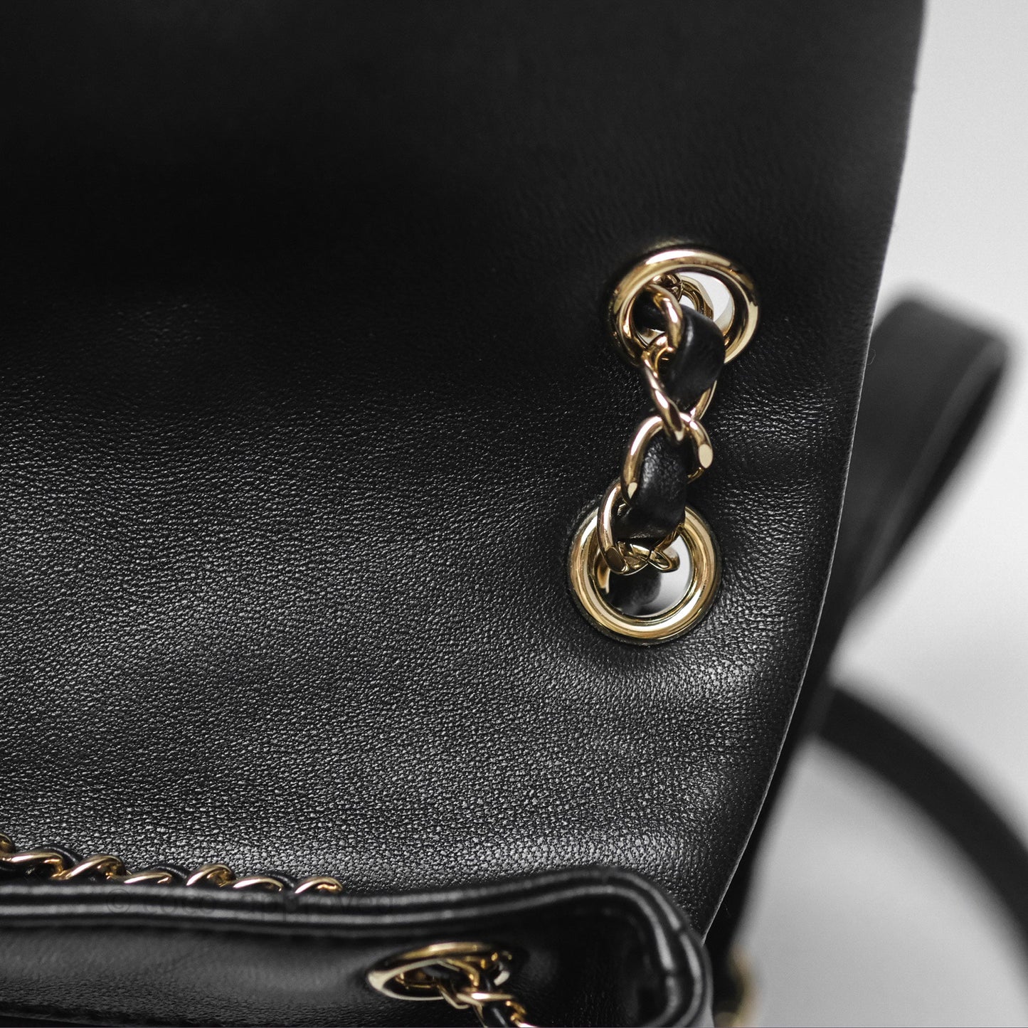 Chanel Small Duma Drawstring Backpack Black Lambskin Gold Hardware