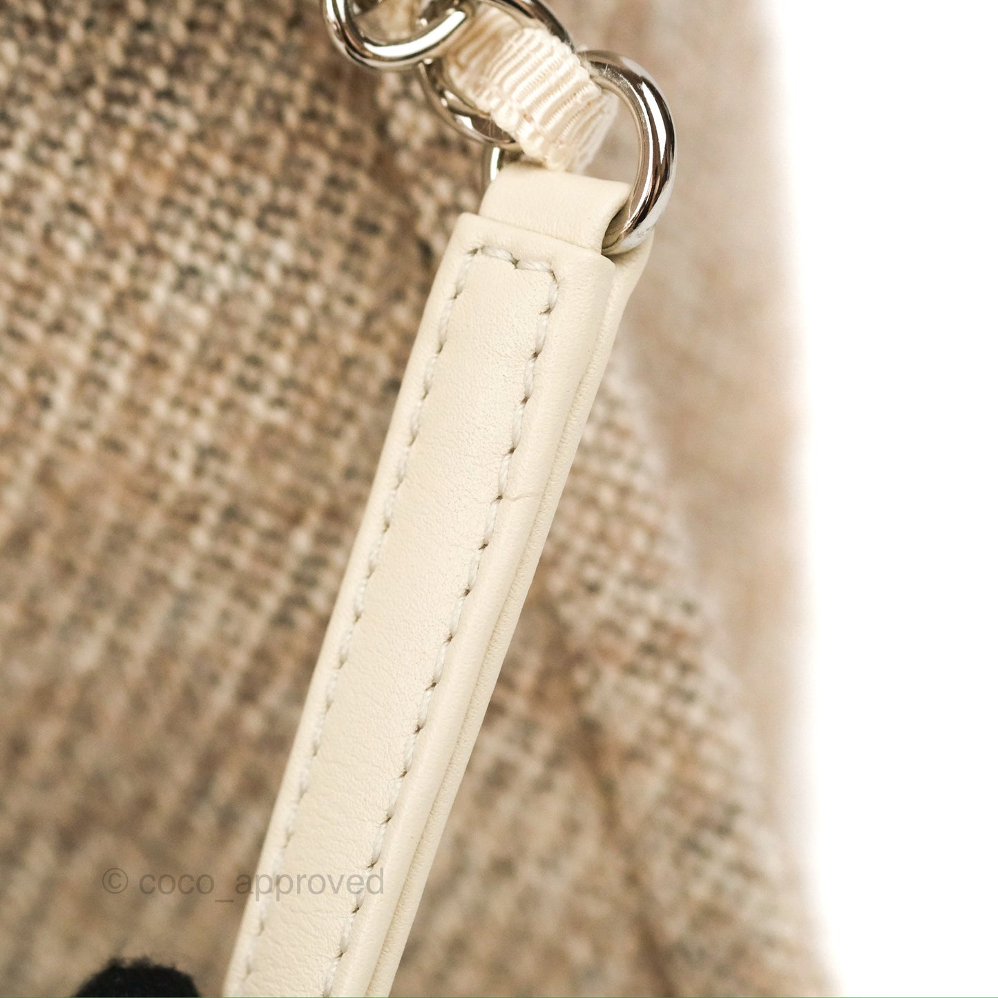 Chanel Medium Deauville Tote Taupe Mixed Fibres Silver Hardware