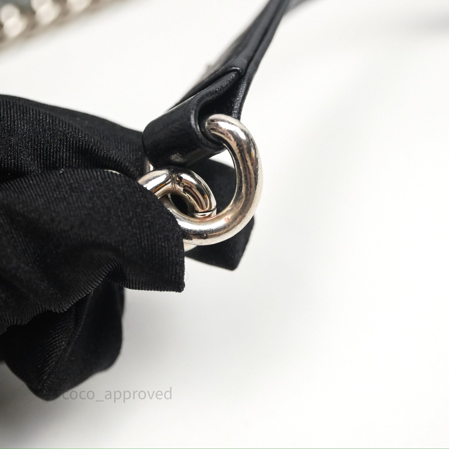 Chanel Medium Boy Chevron Iridescent PVC Lambskin Black Silver Hardware