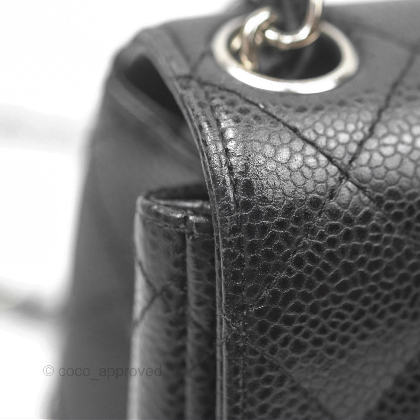 Chanel Mini Square Flap Quilted Black Caviar Silver Hardware