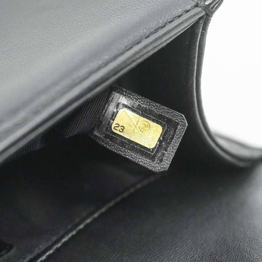 Chanel Small Boy Black Lambskin Aged Gold Hardware