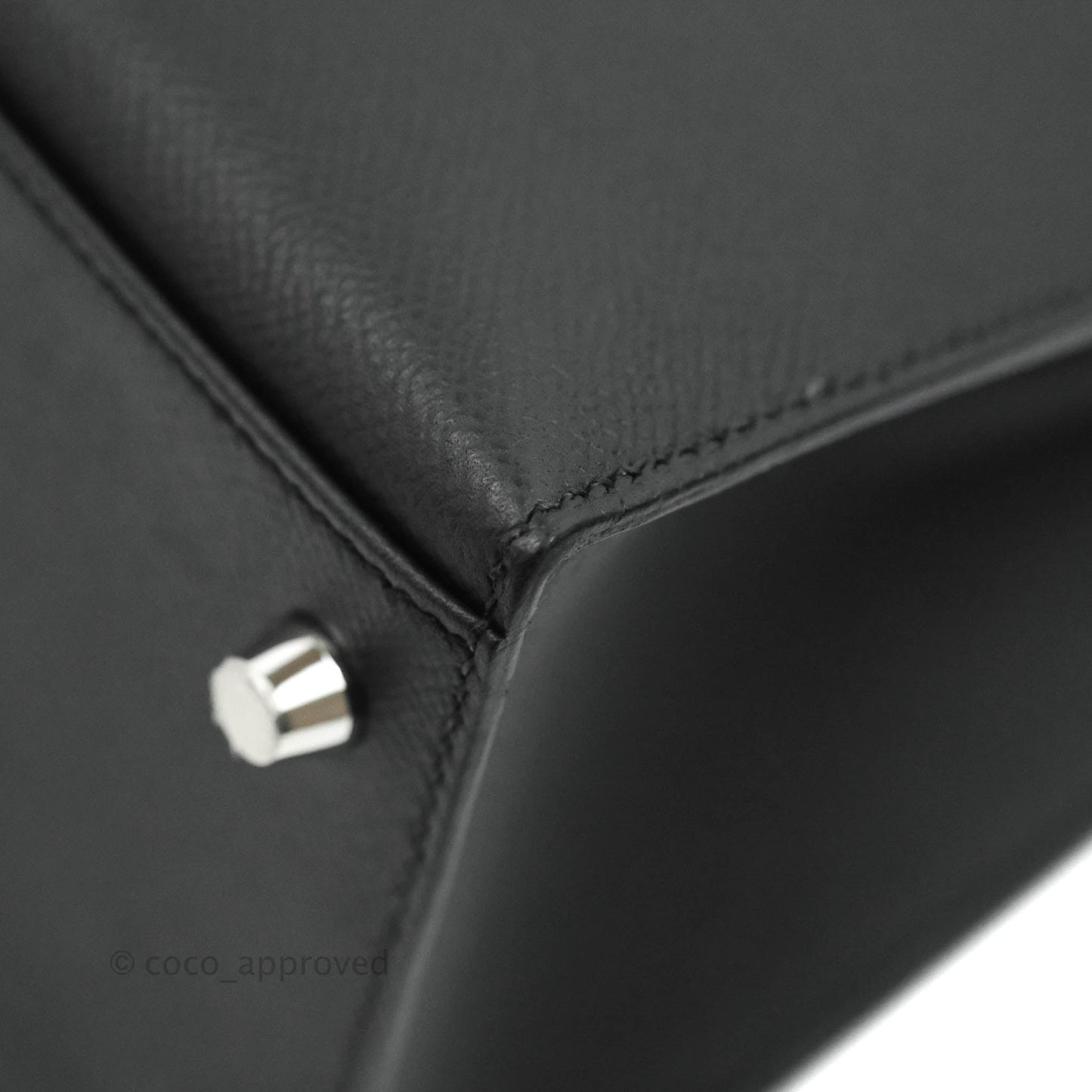 Hermès Kelly 28 Sellier Black Epsom Palladium Hardware