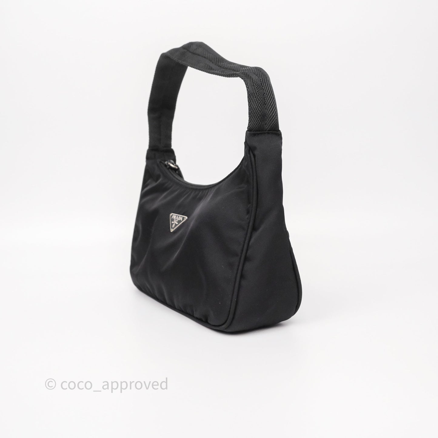 Prada Vintage Mini Bag Black Nylon Silver Hardware