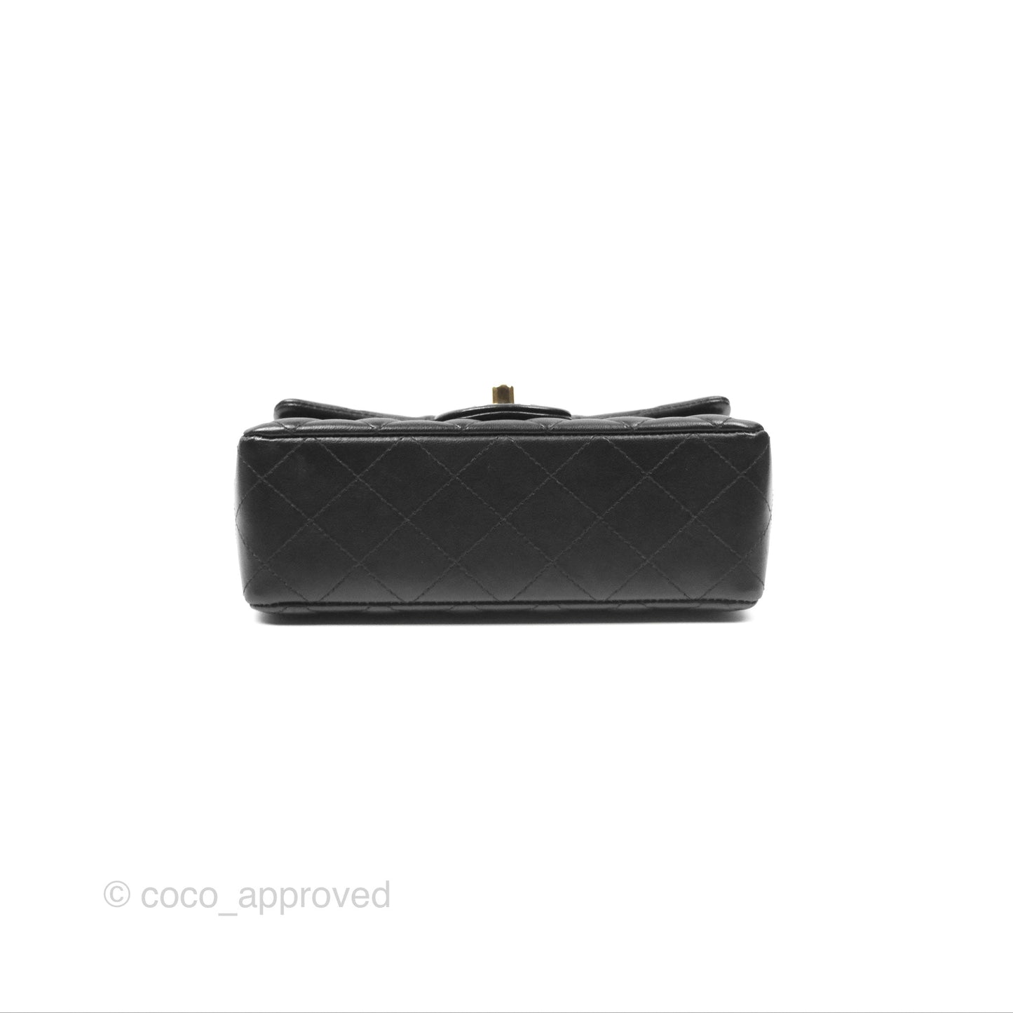 Chanel Quilted Mini Rectangular Flap Black Lambskin Gold Hardware