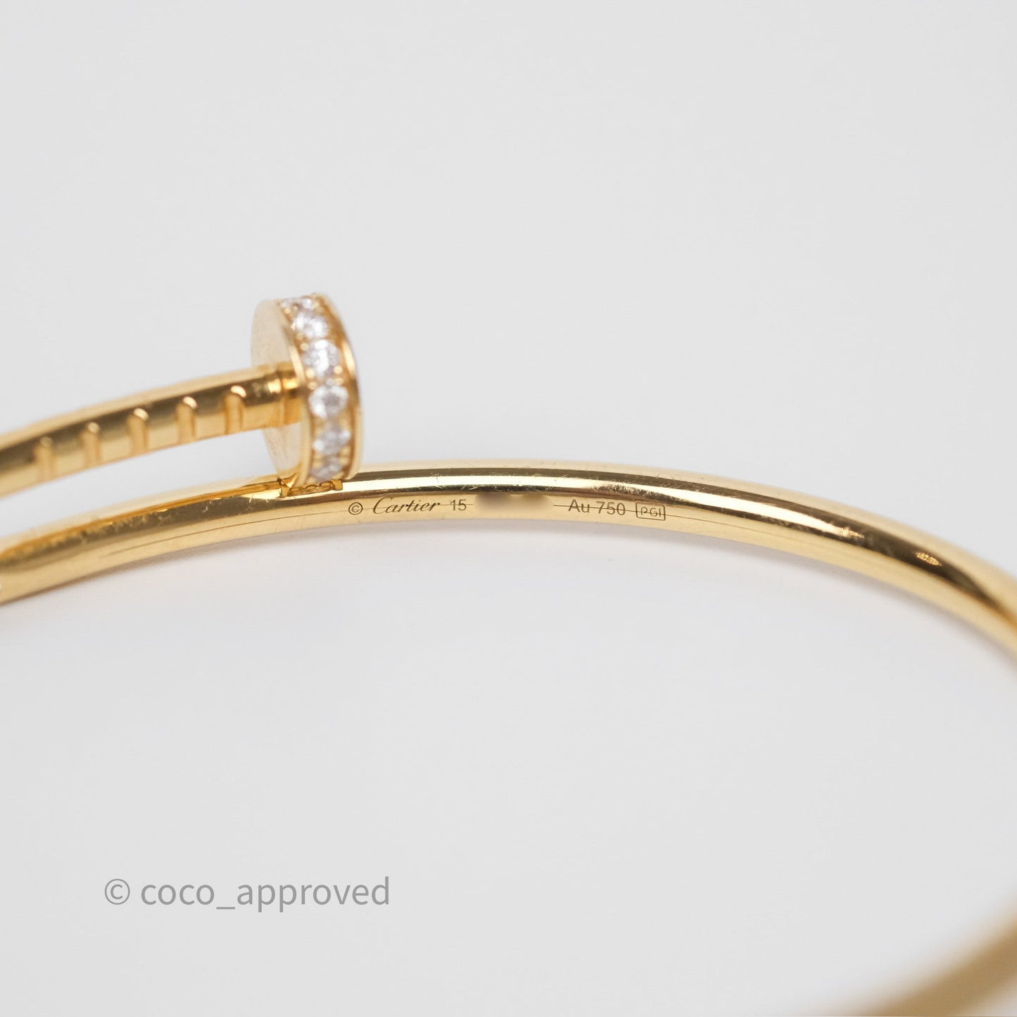 Cartier Small Juste Un Clou Bracelet 18K Yellow Gold Diamonds