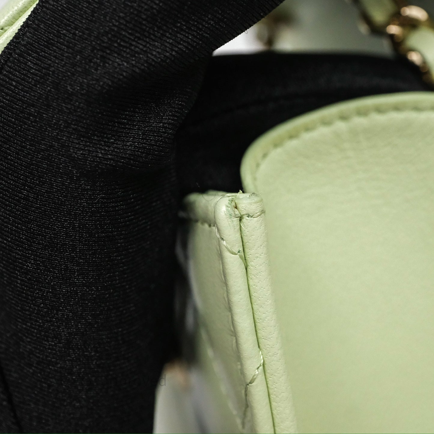 Chanel Mini Quilted Trendy CC Clutch With Chain Green Lambskin Gold Hardware