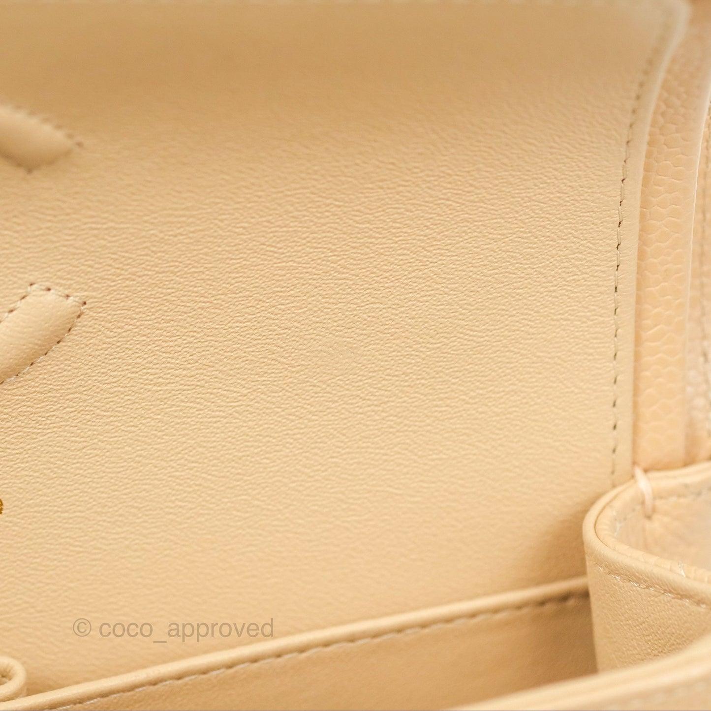 Chanel Small Quilted Classic Flap Beige Caviar Gold Hardware