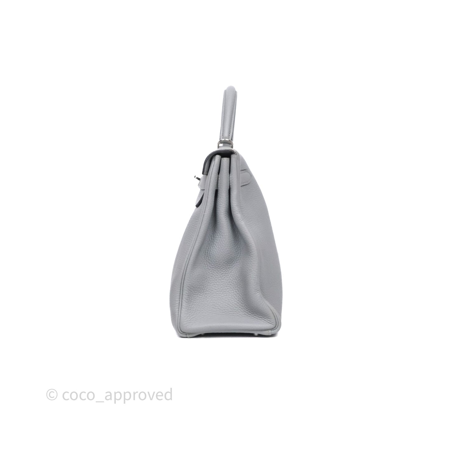 Hermès Kelly 32 Retourne Bleu Glacier 8U Togo Palladium Hardware