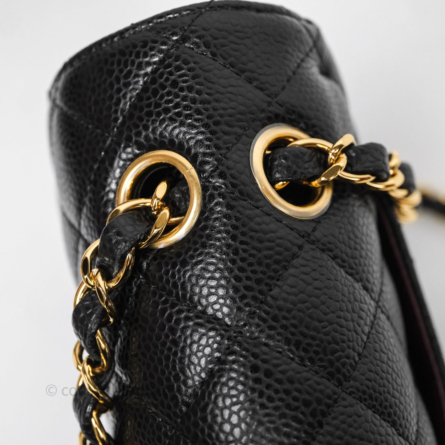 Chanel Small Classic Flap Quilted Black Caviar Gold Hardware