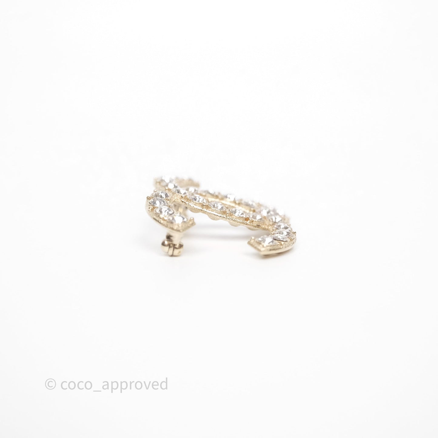 Chanel Crystal CC Brooch Gold Tone 19S