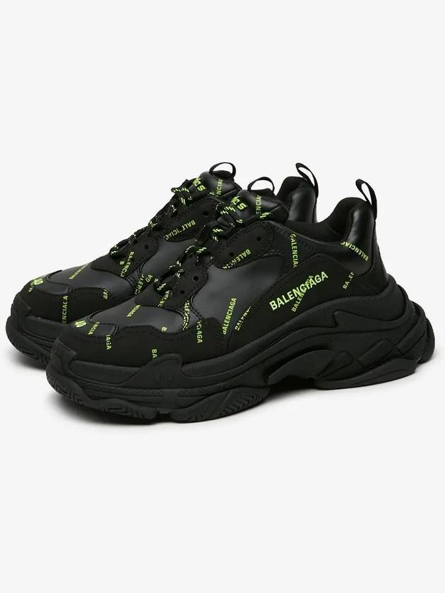 Luxury Balenciaga All Over Triple S Low Top Sneakers Black