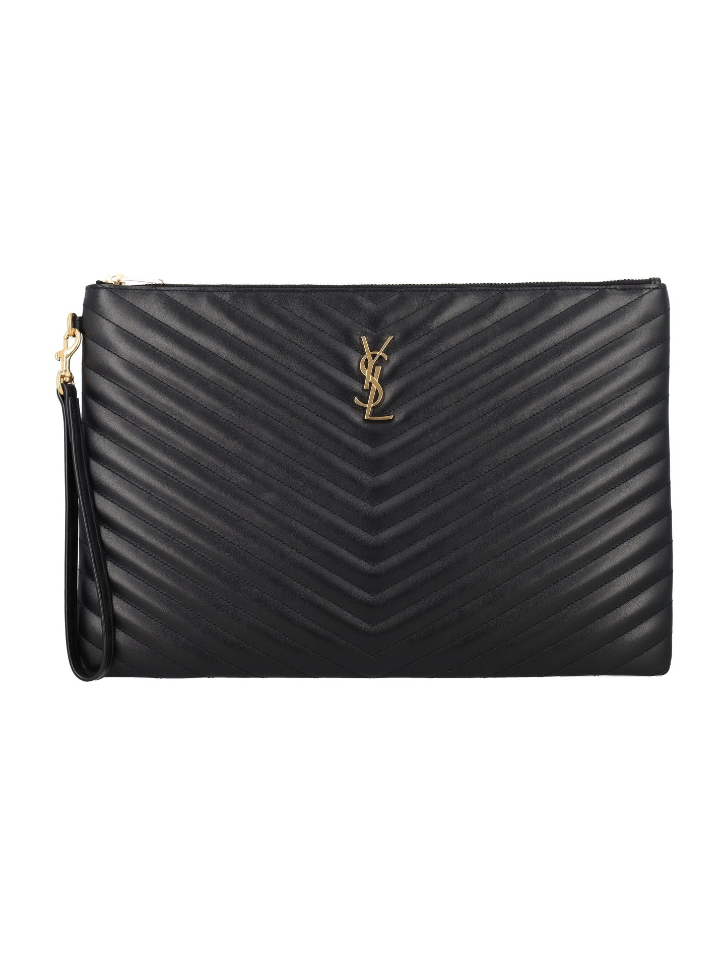 Luxury Saint Laurent Women's Ysl D.c. Mono Pouch in Black | 24A440222CWU01 Color 1000