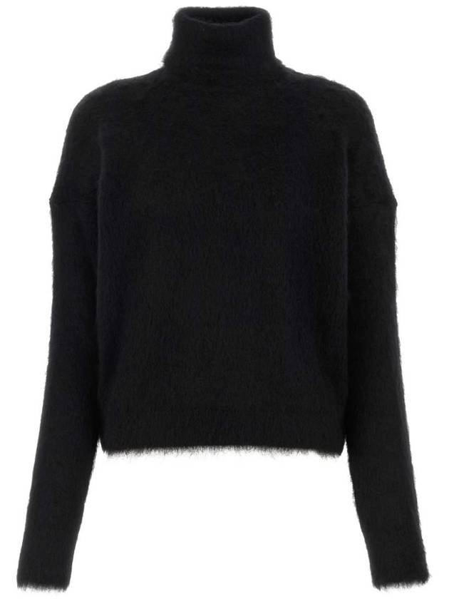 Luxury Saint Laurent Women's Mohair Blend Turtleneck Black