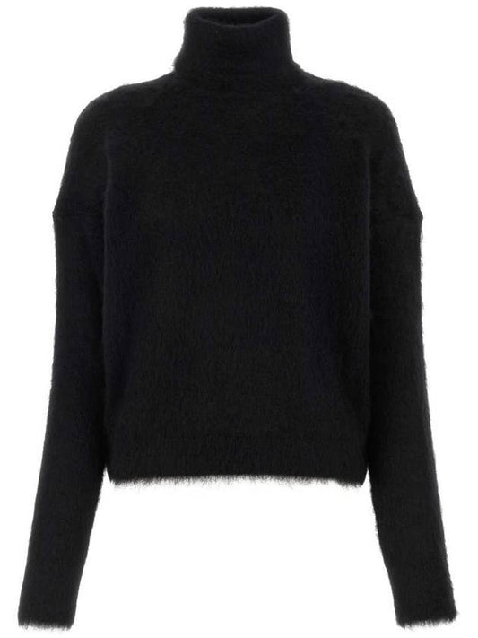 Luxury Saint Laurent Women's Mohair Blend Turtleneck Black