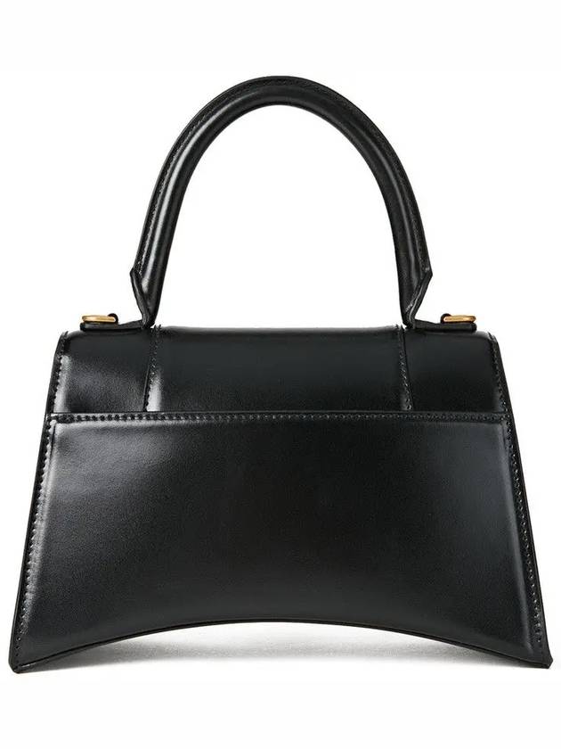 Luxury Balenciaga Hourglass Small Tote Bag in Shiny Box Calfskin Black
