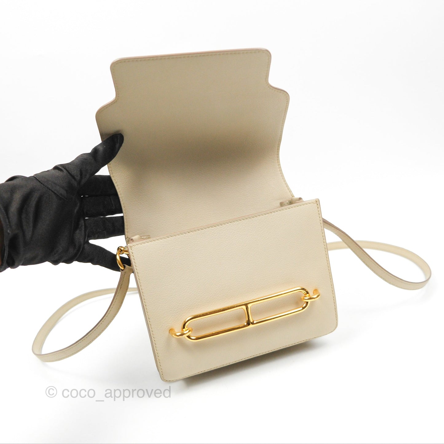 Hermès Roulis Mini 18 Beton Evercolor Gold Hardware