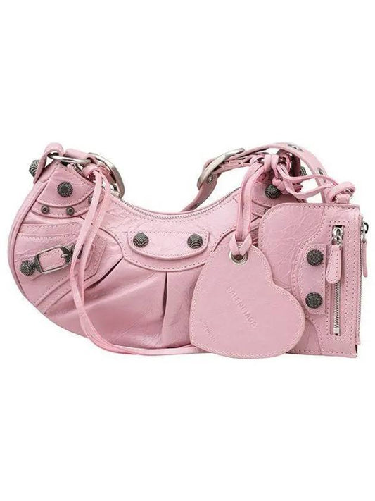 Luxury Balenciaga Le Cagole XS Lambskin Shoulder Bag Pink