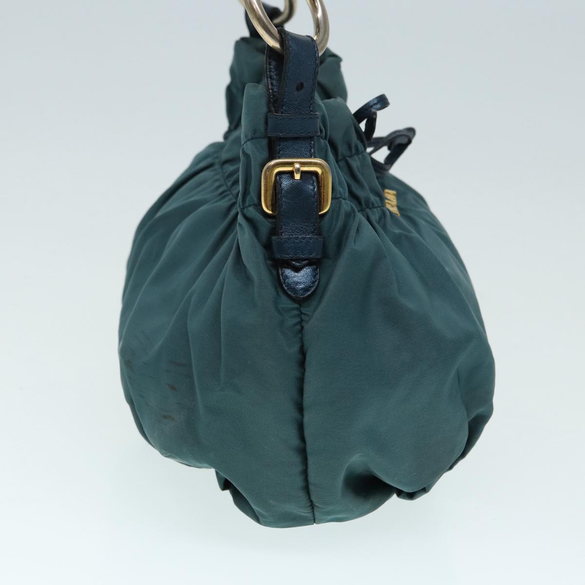 Luxury Prada Hand Bag Nylon Green Gold  88089