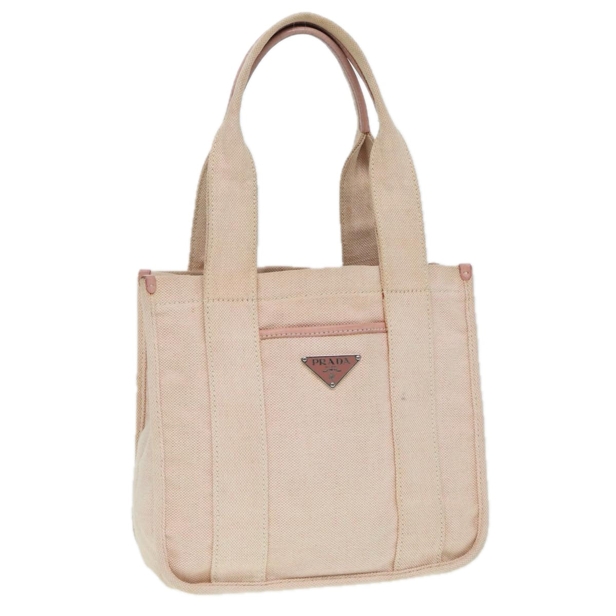 Luxury Prada Hand Bag Canvas Pink Silver  88090