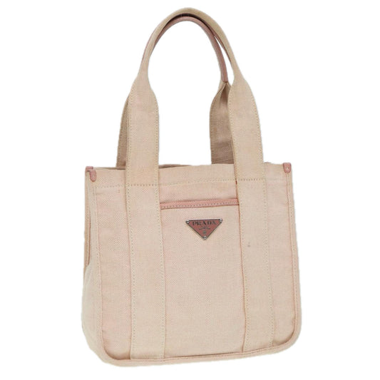 Luxury Prada Hand Bag Canvas Pink Silver  88090