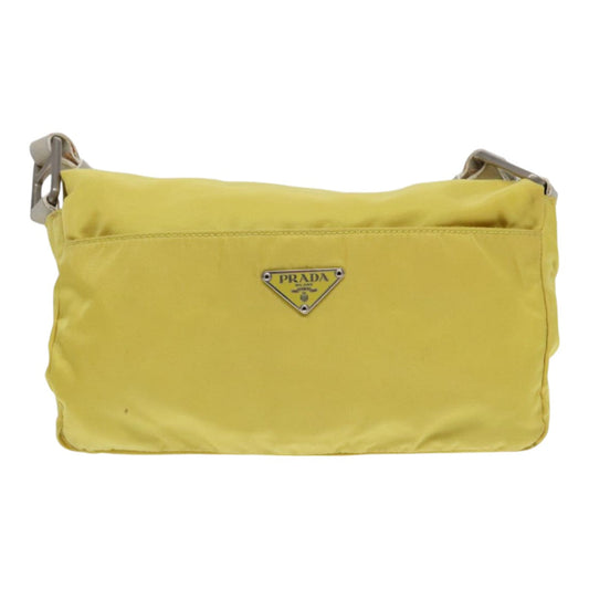 Luxury Prada Shoulder Bag Nylon Yellow Silver  88093