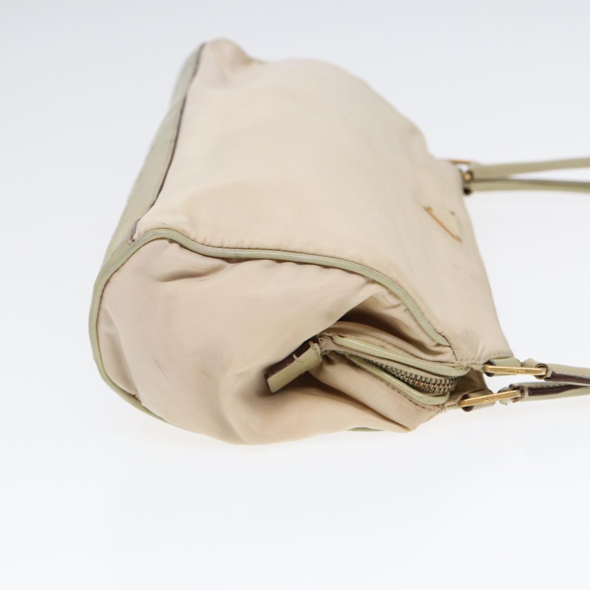 Luxury Prada Hand Bag Nylon Beige Gold  88094