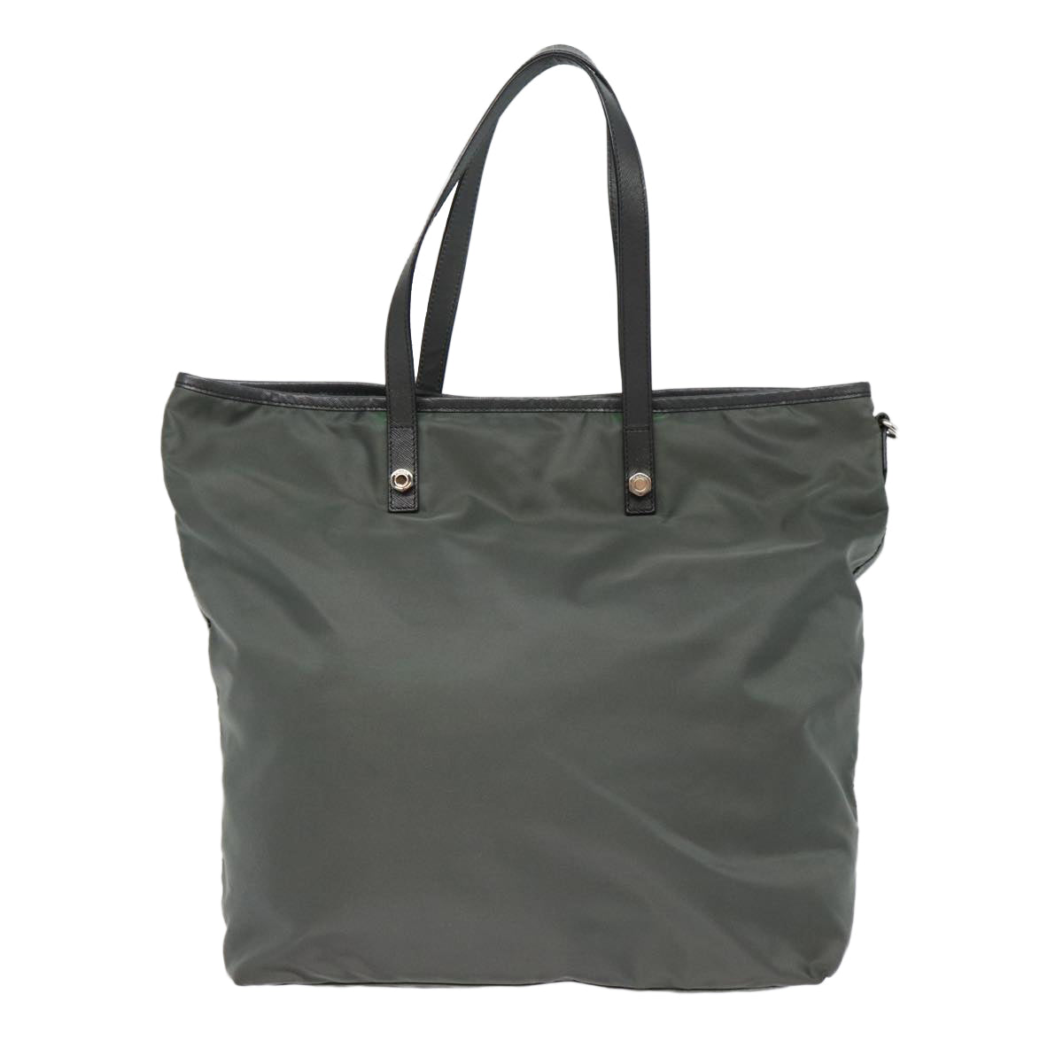 Luxury Prada Tote Bag Nylon Gray Silver  88096