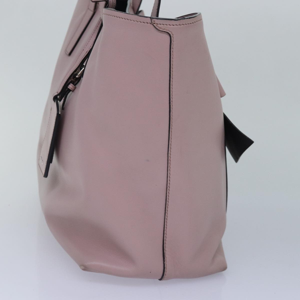 Luxury Prada Tote Bag Leather Pink Silver  88098
