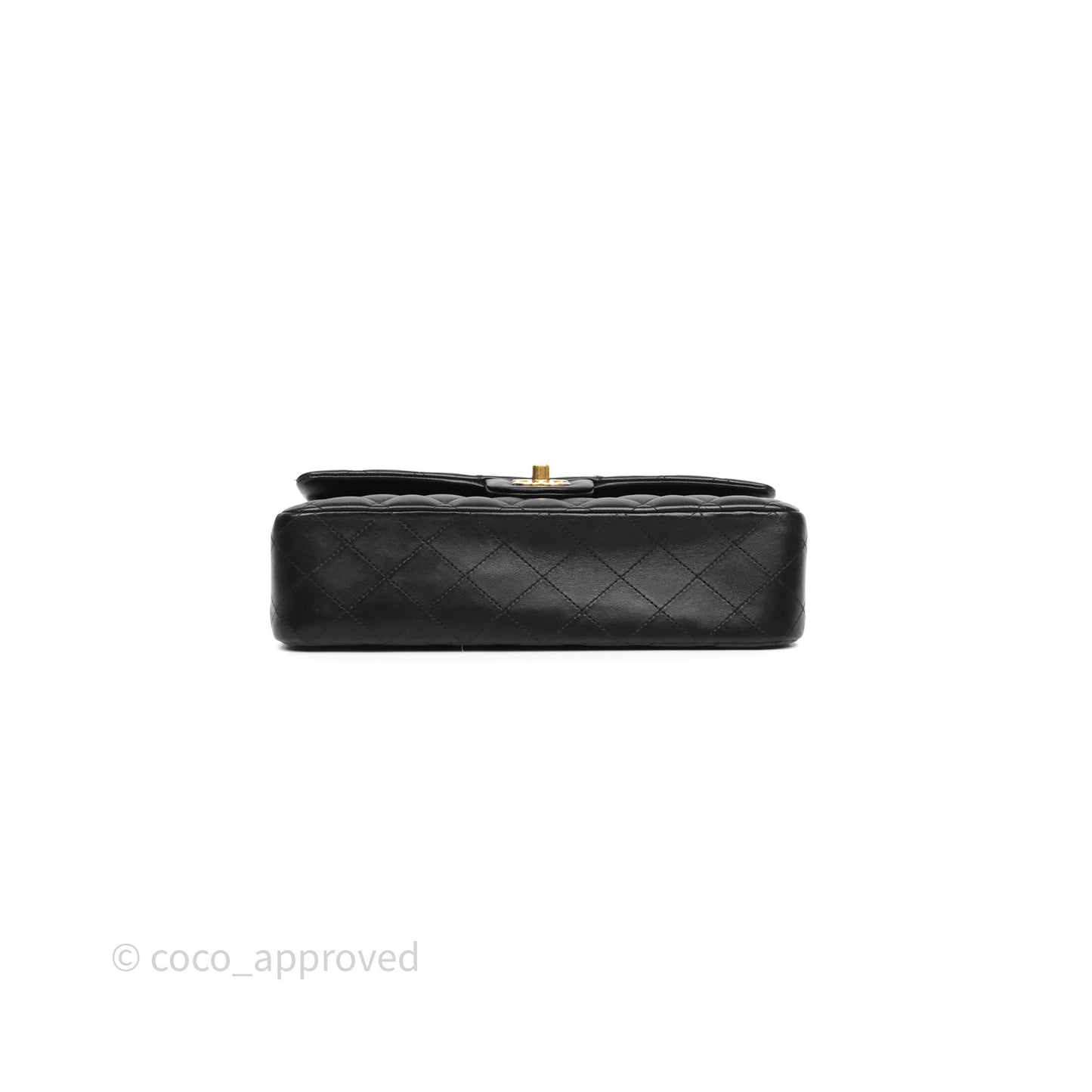 Chanel Classic M/L Medium Flap Quilted Black Lambskin Gold Hardware