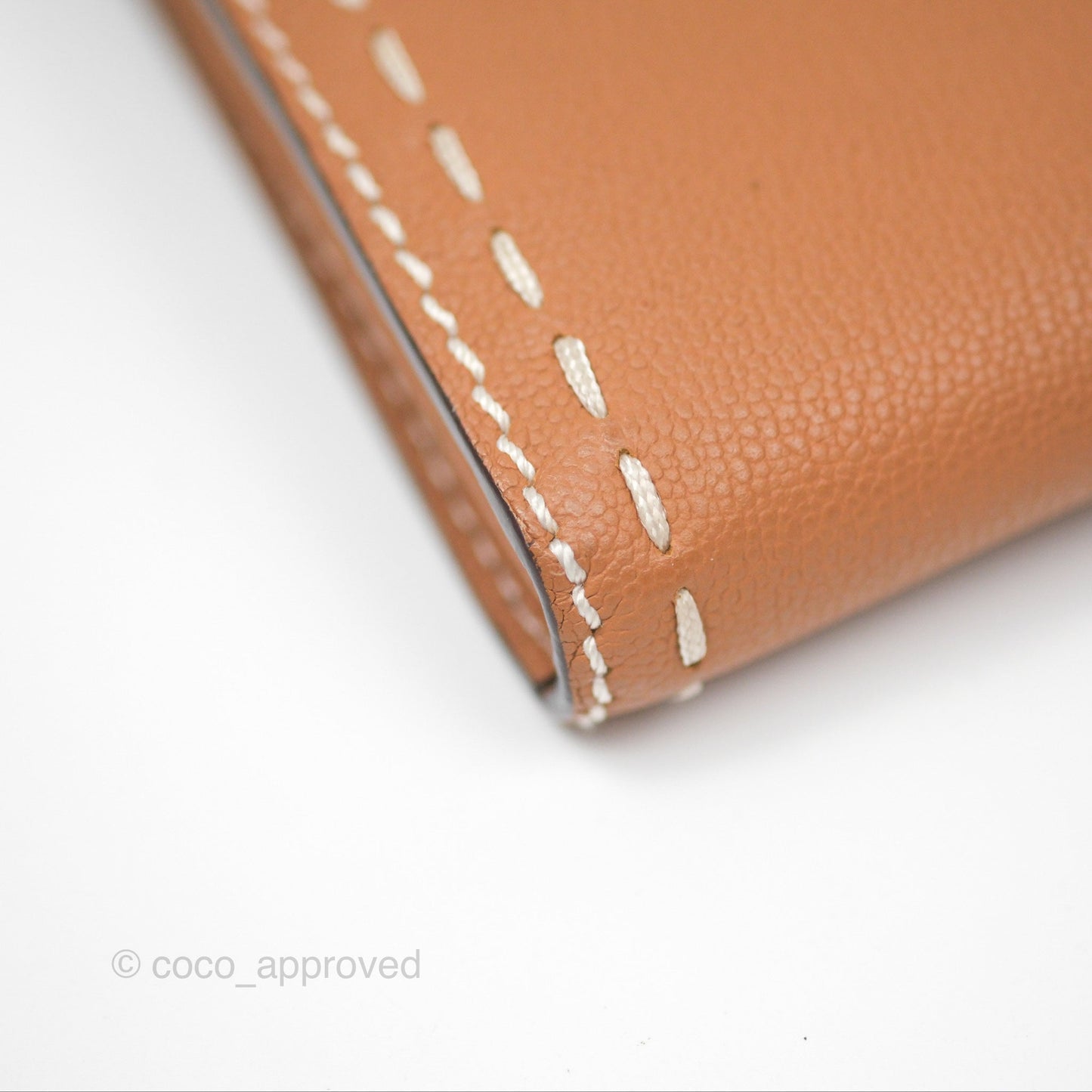 Delvaux Brillant Long Wallet Chain Surpiqué Vegetal Ivory Rodeo Calf