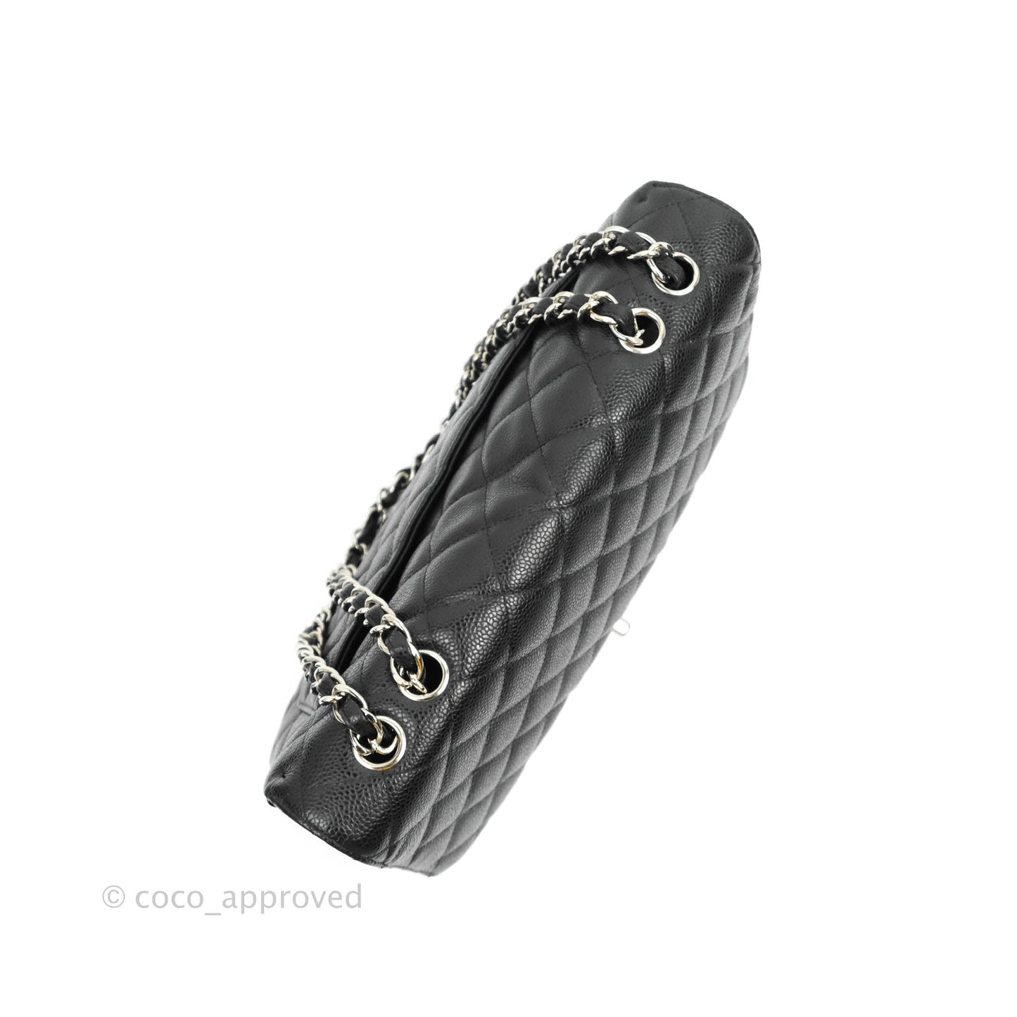 Chanel Single Flap Maxi Caviar Black Silver Hardware