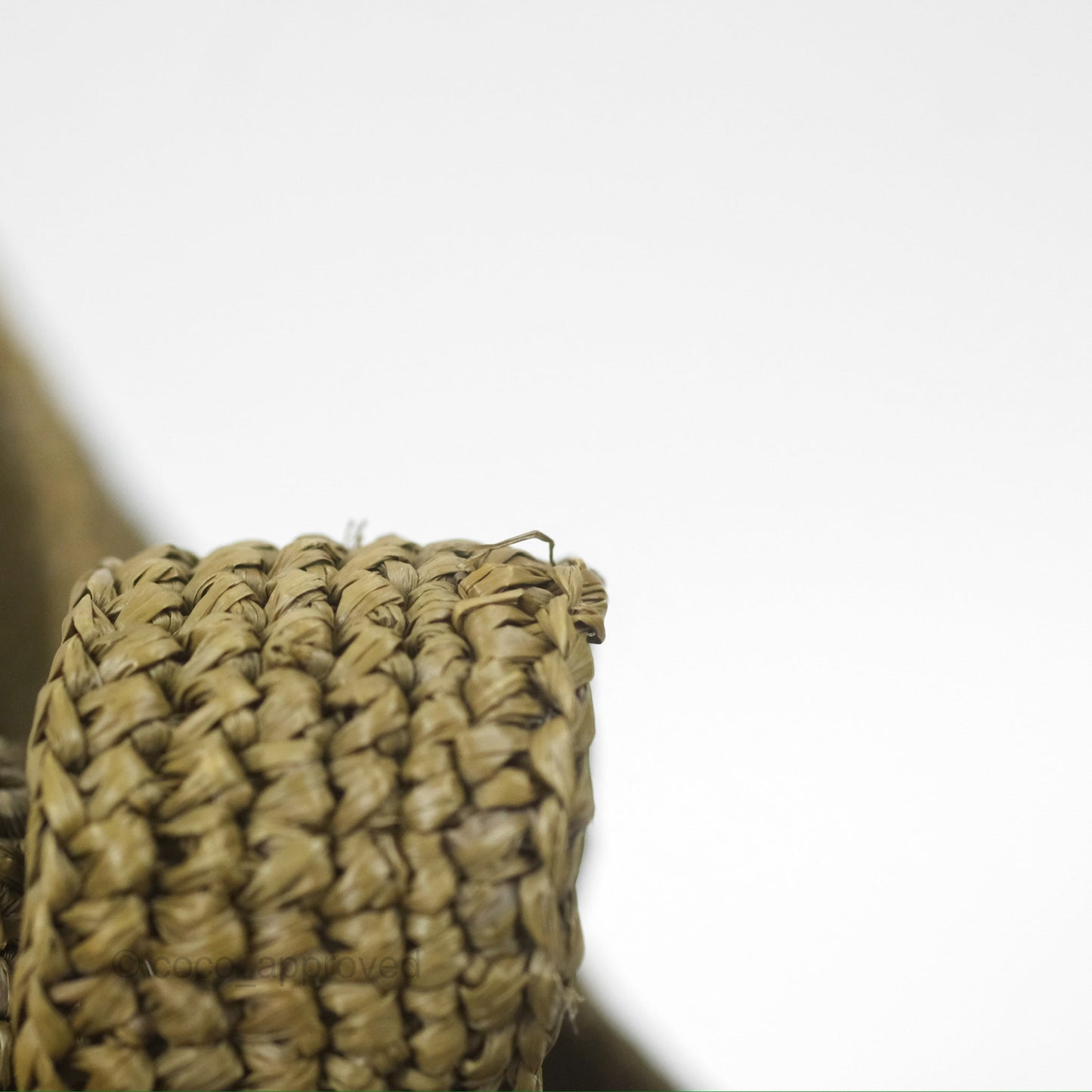 Loewe Mini Slit Bag in Raffia / Calfskin Natural Olive