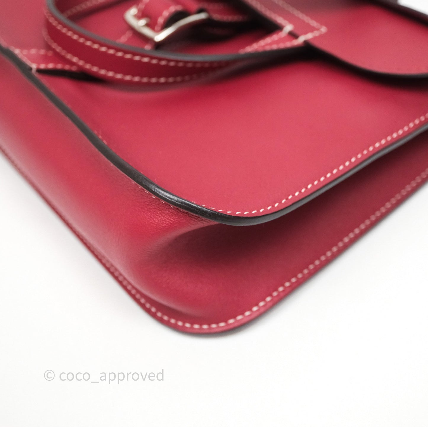 Hermès Halzan 22 Mini Rouge Grenat K1 Swift Palladium Hardware