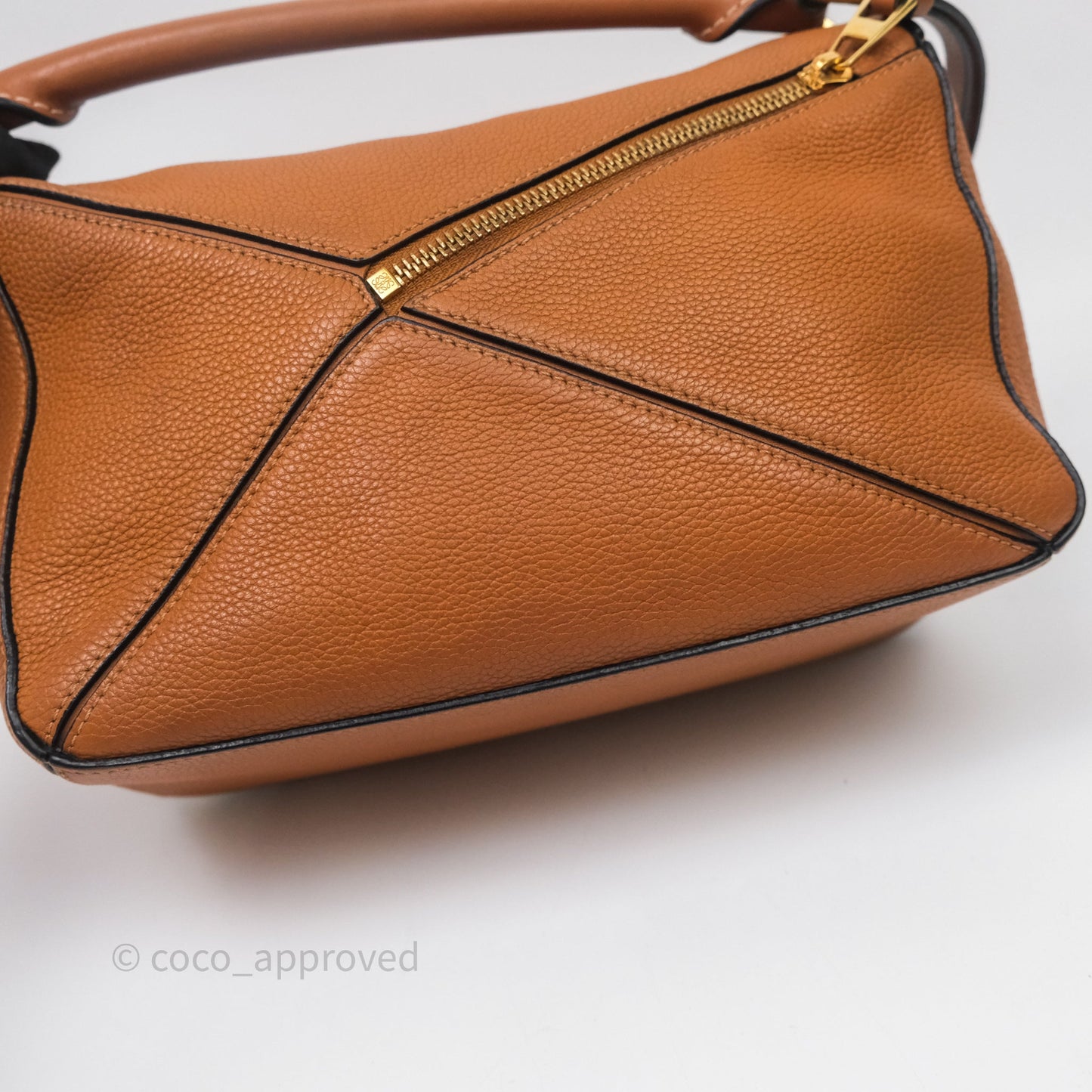 Loewe Mini Puzzle Bag Tan Calfskin Gold Hardware
