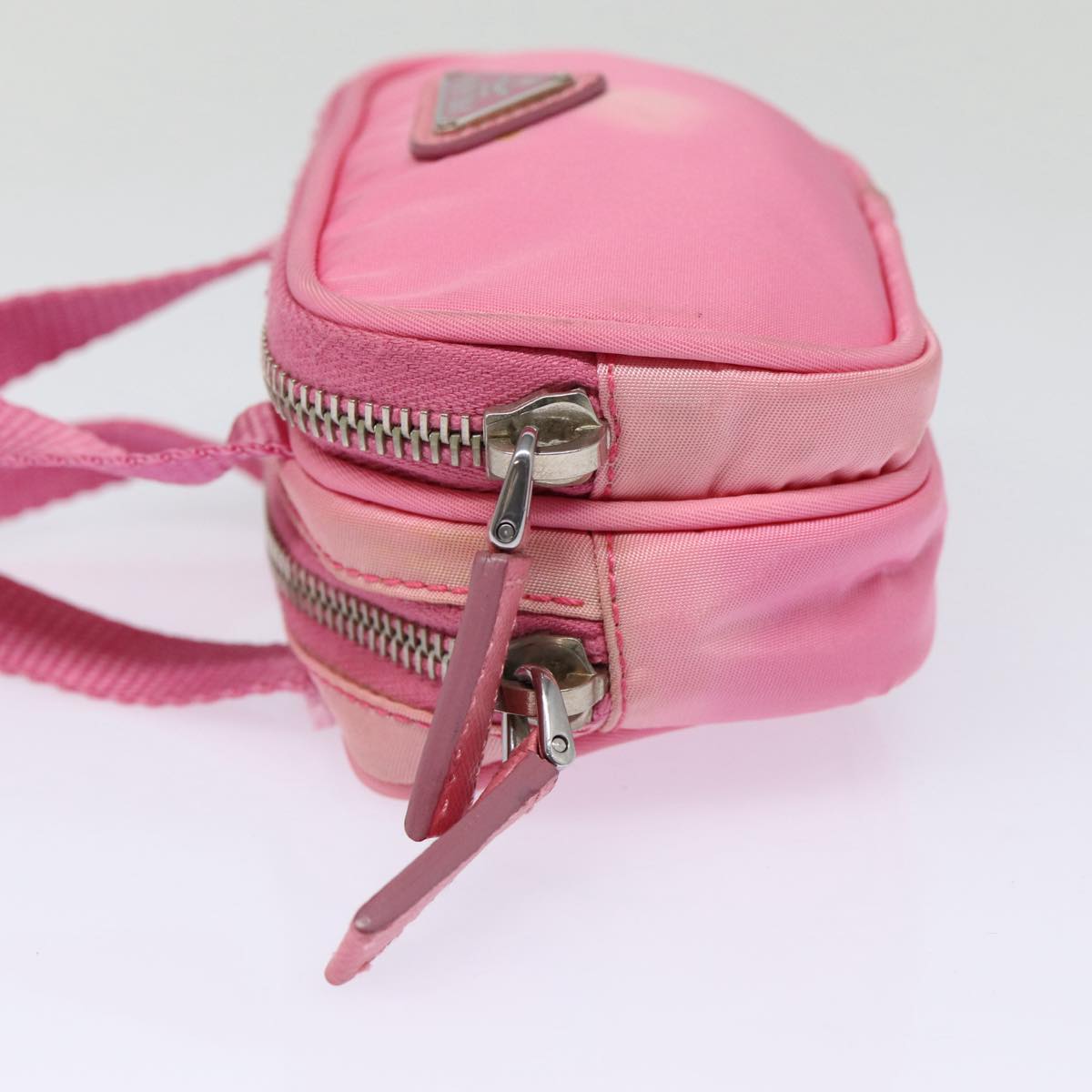 Luxury Prada Mini Hand Bag Nylon Pink Silver  88185