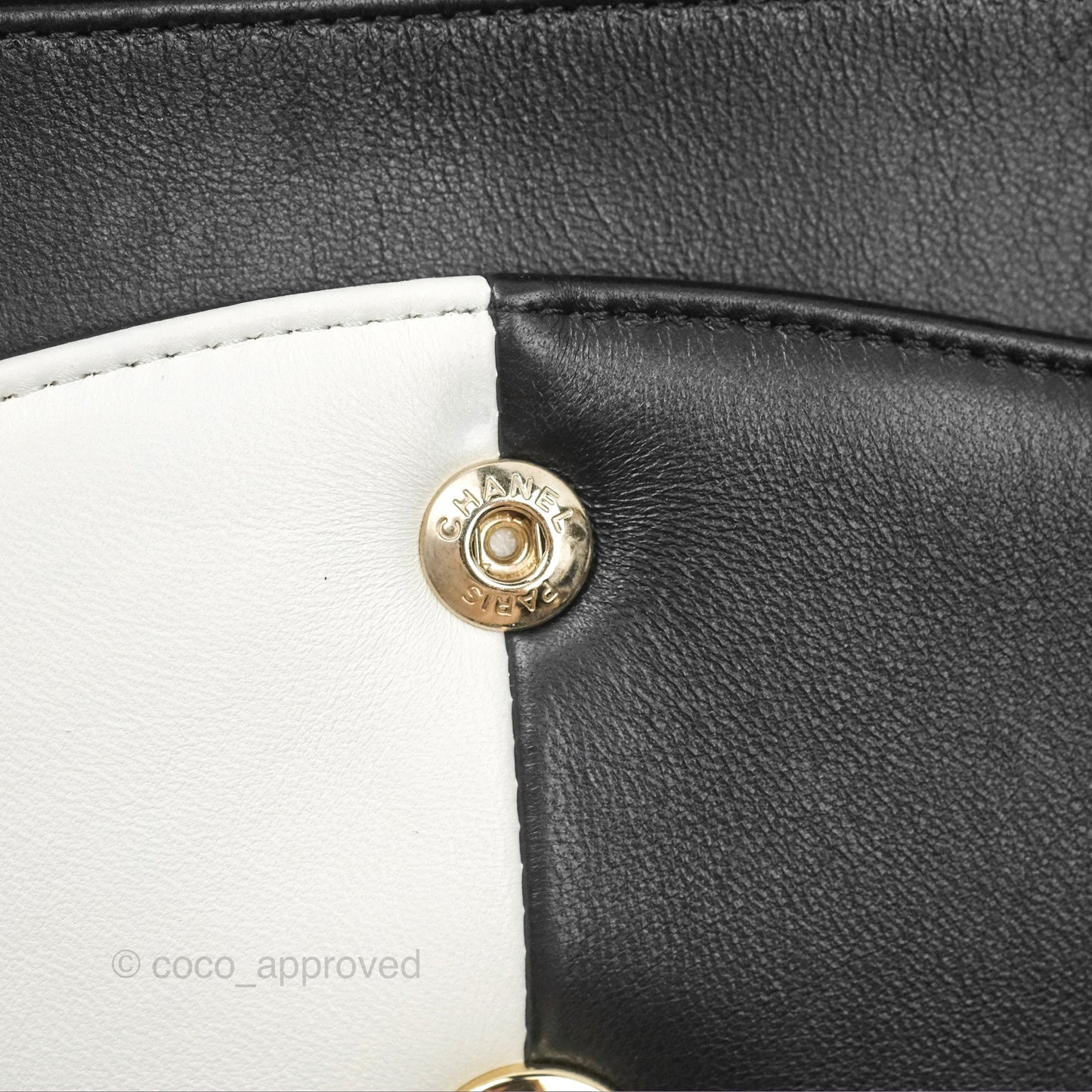 Chanel Medium Flap Black & White Lambskin Gold Hardware
