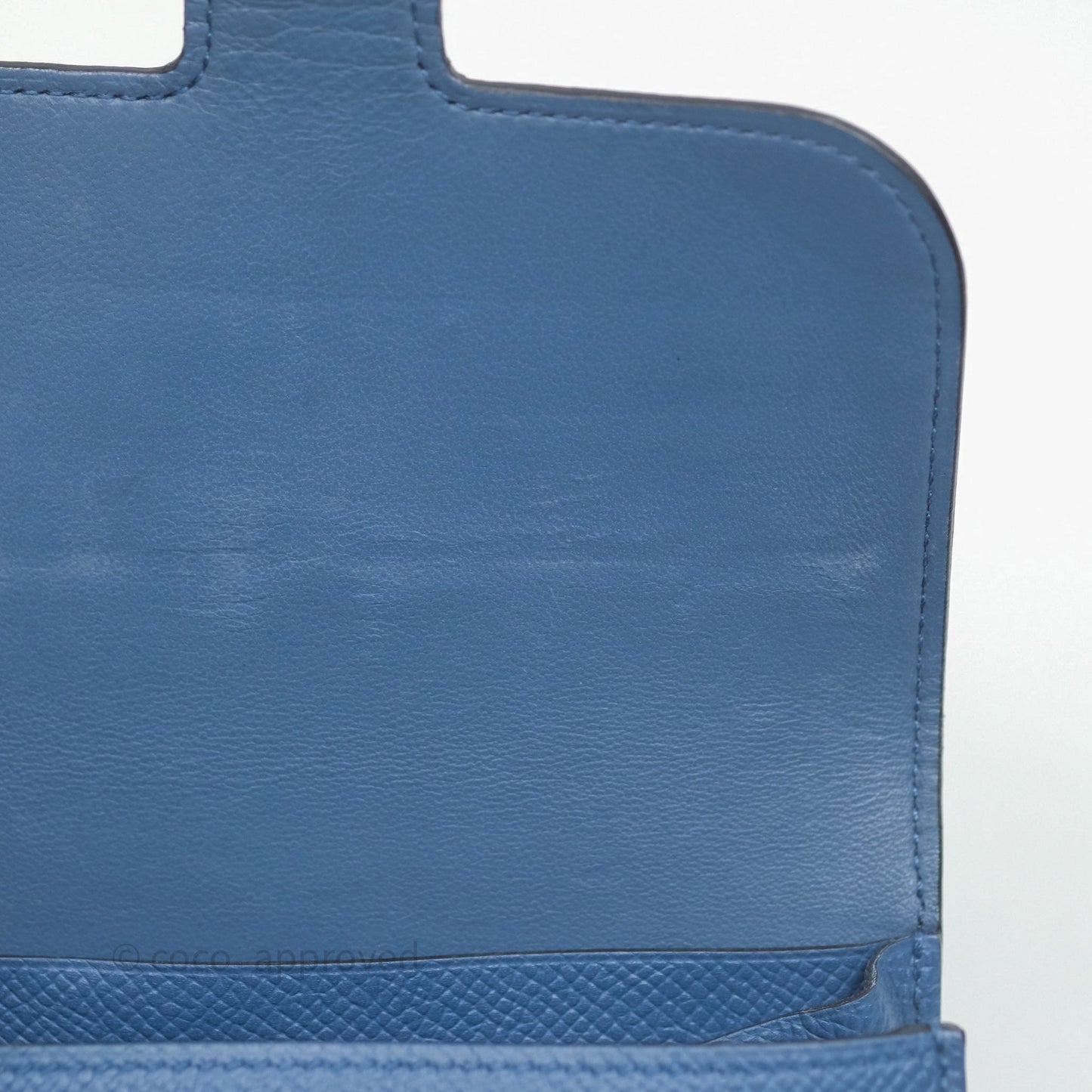 Hermès Constance Short Wallet Bleu Agate R2 Epsom Gold Hardware