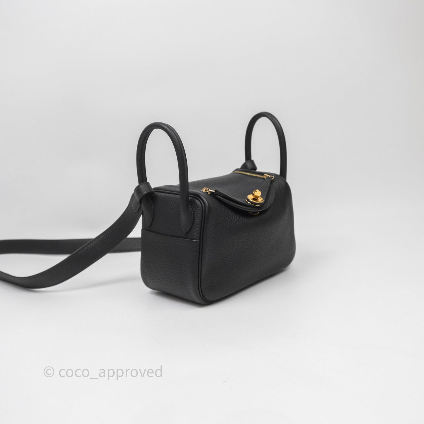 Hermès Mini Lindy 20 Caban 3Y Clemence Gold Hardware